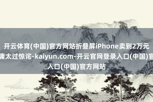 开云体育(中国)官方网站折叠屏iPhone卖到2万元王人毋庸太过惊诧-kaiyun.com-开云官网登录入口(中国)官方网站