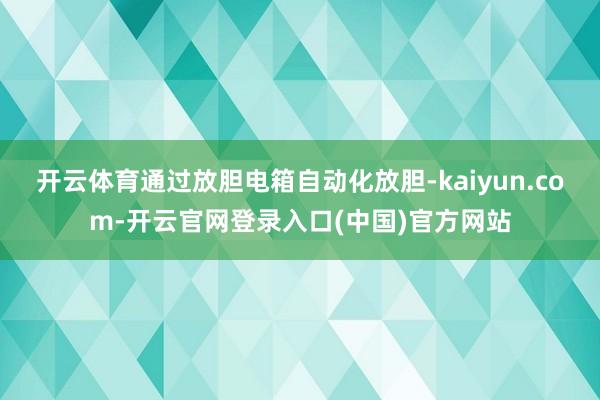 开云体育通过放胆电箱自动化放胆-kaiyun.com-开云官网登录入口(中国)官方网站