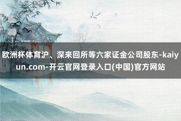 欧洲杯体育沪、深来回所等六家证金公司股东-kaiyun.com-开云官网登录入口(中国)官方网站