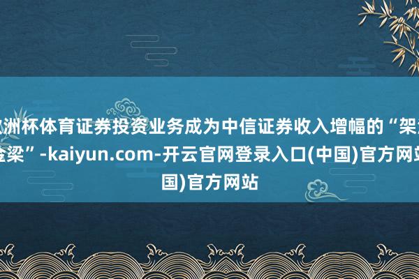 欧洲杯体育证券投资业务成为中信证券收入增幅的“架海金梁”-kaiyun.com-开云官网登录入口(中国)官方网站