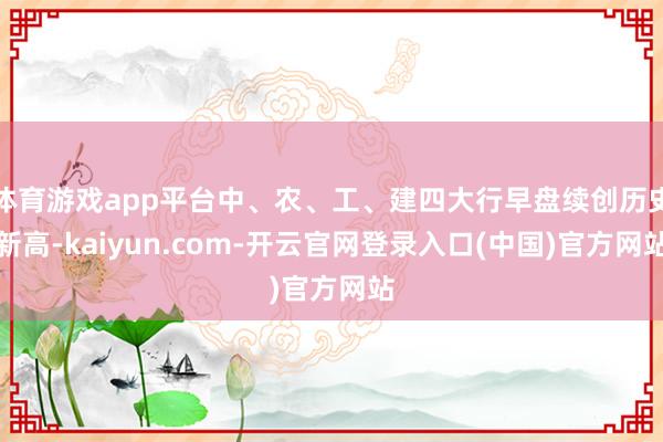 体育游戏app平台中、农、工、建四大行早盘续创历史新高-kaiyun.com-开云官网登录入口(中国)官方网站