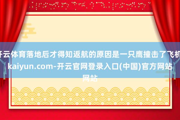 开云体育落地后才得知返航的原因是一只鹰撞击了飞机-kaiyun.com-开云官网登录入口(中国)官方网站
