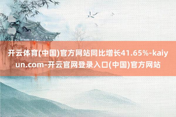 开云体育(中国)官方网站同比增长41.65%-kaiyun.com-开云官网登录入口(中国)官方网站