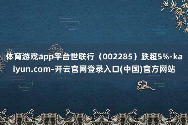 体育游戏app平台世联行（002285）跌超5%-kaiyun.com-开云官网登录入口(中国)官方网站