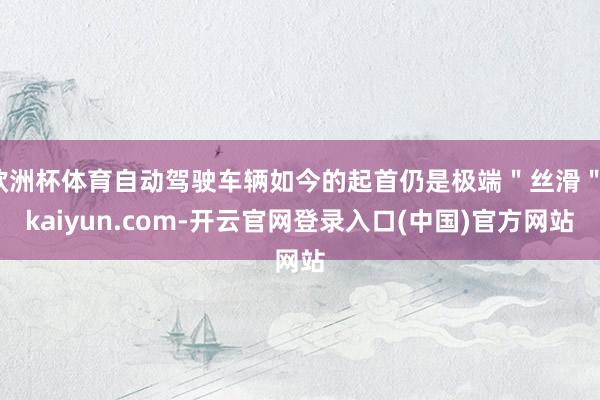 欧洲杯体育自动驾驶车辆如今的起首仍是极端＂丝滑＂-kaiyun.com-开云官网登录入口(中国)官方网站