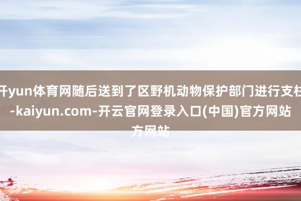 开yun体育网随后送到了区野机动物保护部门进行支柱-kaiyun.com-开云官网登录入口(中国)官方网站