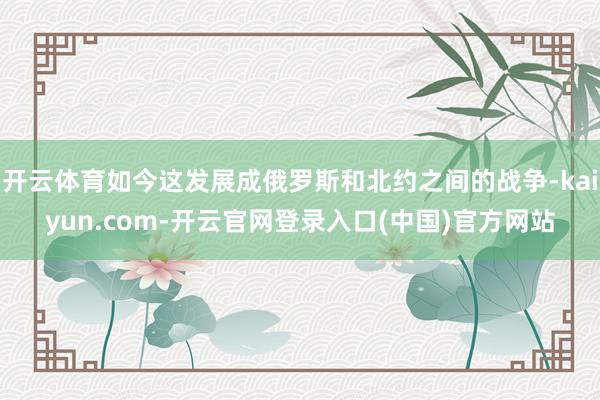 开云体育如今这发展成俄罗斯和北约之间的战争-kaiyun.com-开云官网登录入口(中国)官方网站