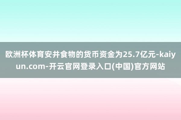 欧洲杯体育安井食物的货币资金为25.7亿元-kaiyun.com-开云官网登录入口(中国)官方网站