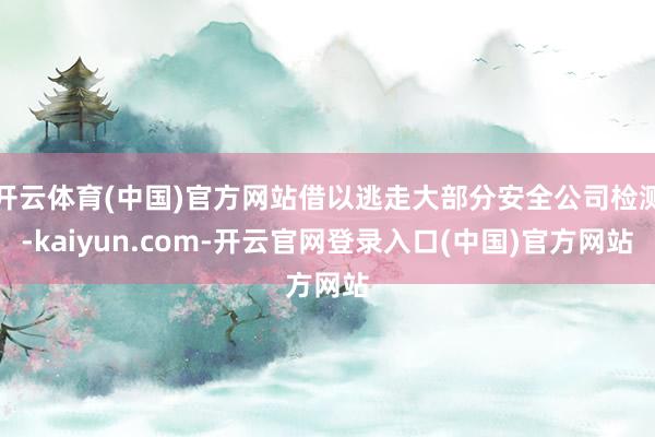 开云体育(中国)官方网站借以逃走大部分安全公司检测-kaiyun.com-开云官网登录入口(中国)官方网站