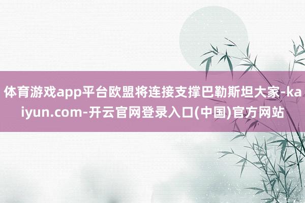 体育游戏app平台欧盟将连接支撑巴勒斯坦大家-kaiyun.com-开云官网登录入口(中国)官方网站