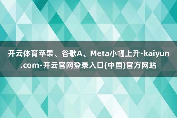 开云体育苹果、谷歌A、Meta小幅上升-kaiyun.com-开云官网登录入口(中国)官方网站