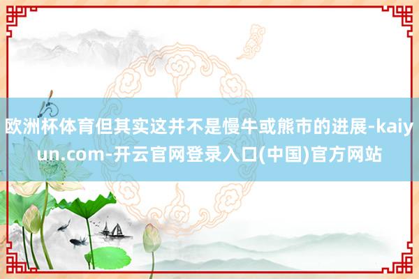 欧洲杯体育但其实这并不是慢牛或熊市的进展-kaiyun.com-开云官网登录入口(中国)官方网站