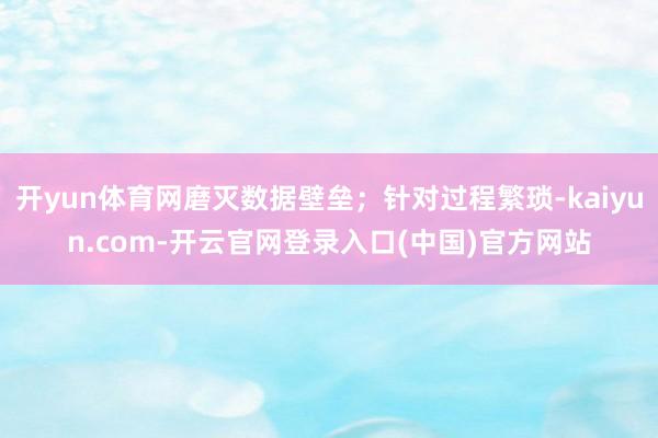 开yun体育网磨灭数据壁垒;针对过程繁琐-kaiyun.com-开云官网登录入口(中国)官方网站