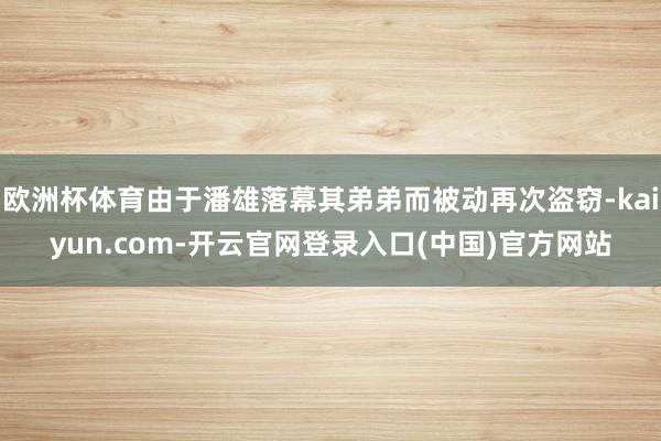 欧洲杯体育由于潘雄落幕其弟弟而被动再次盗窃-kaiyun.com-开云官网登录入口(中国)官方网站