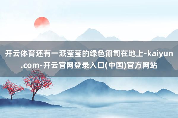 开云体育还有一派莹莹的绿色匍匐在地上-kaiyun.com-开云官网登录入口(中国)官方网站