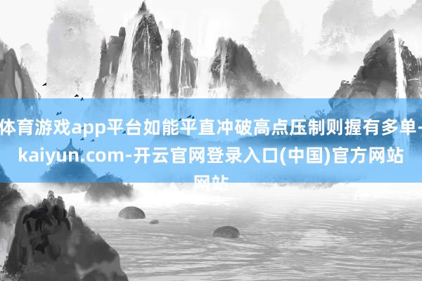 体育游戏app平台如能平直冲破高点压制则握有多单-kaiyun.com-开云官网登录入口(中国)官方网站